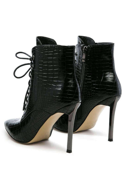 escala croc lace-up stiletto boots.