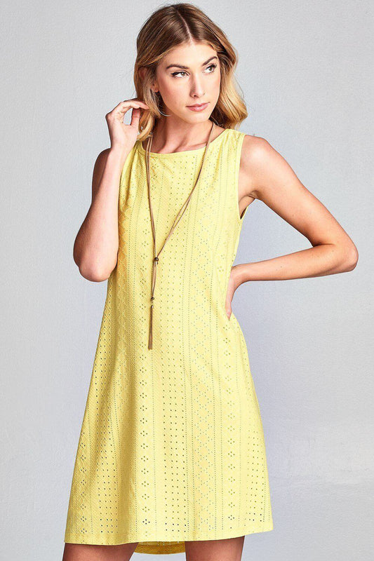 Women's Vivid Solid Sleeveless Mini Modern Short Dress