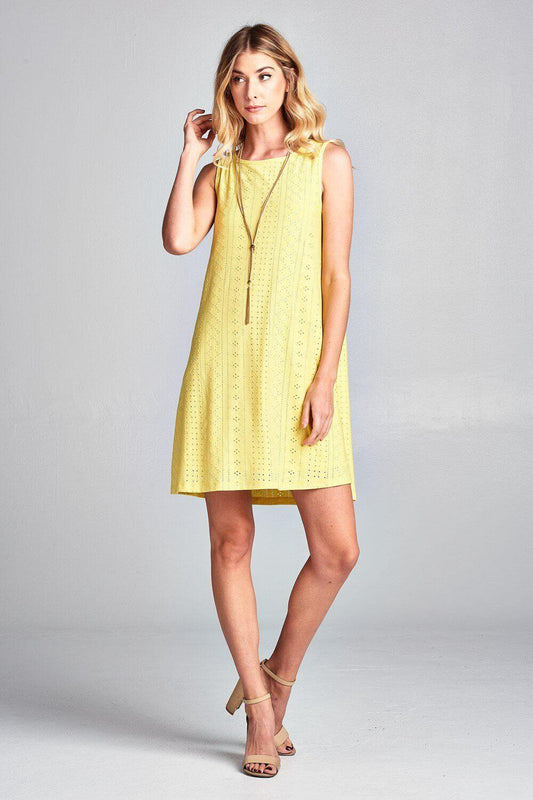 Women's Vivid Solid Sleeveless Mini Modern Short Dress