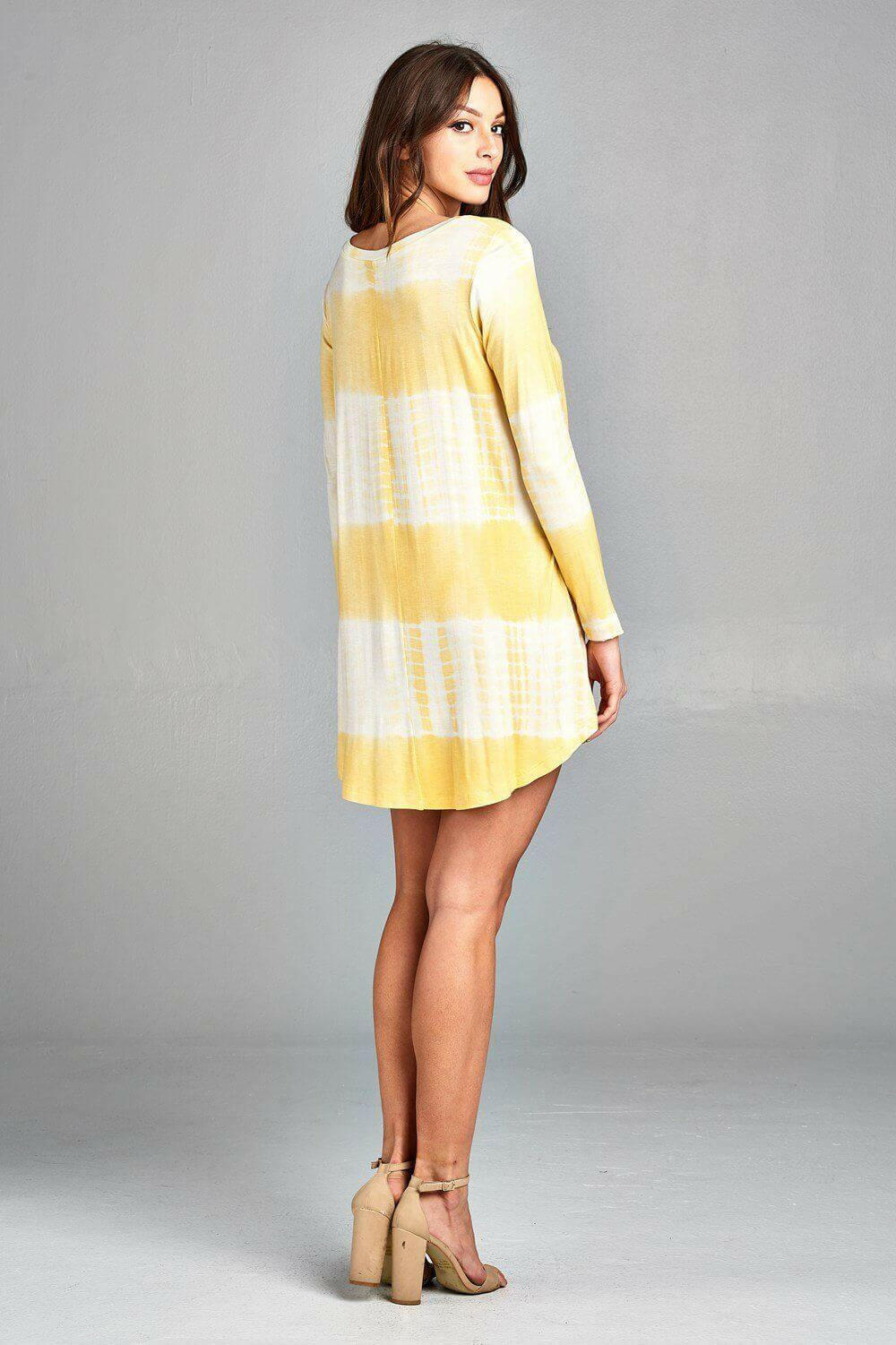 Printed Stylish Modern Long Sleeve Mini Tunic Dress.