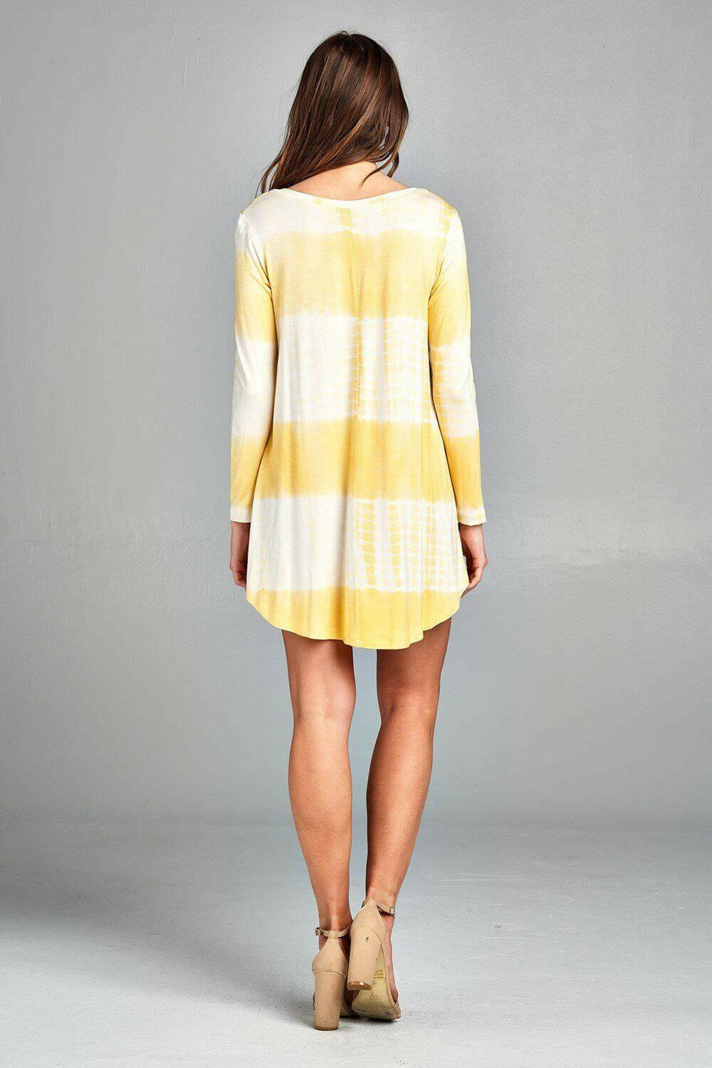 Printed Stylish Modern Long Sleeve Mini Tunic Dress.