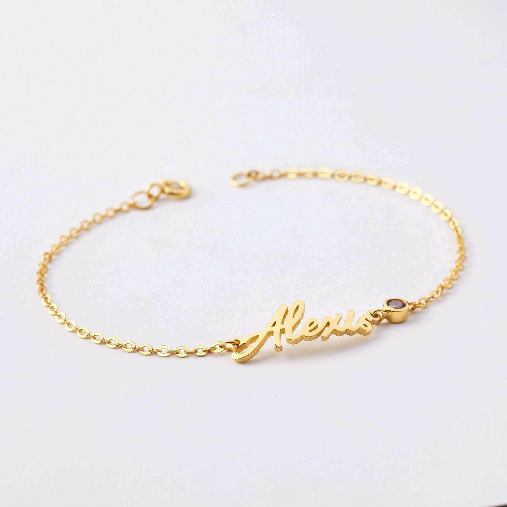 Personalized Name Bracelet, Cursive Name Bracelet, Tween Girl Gift