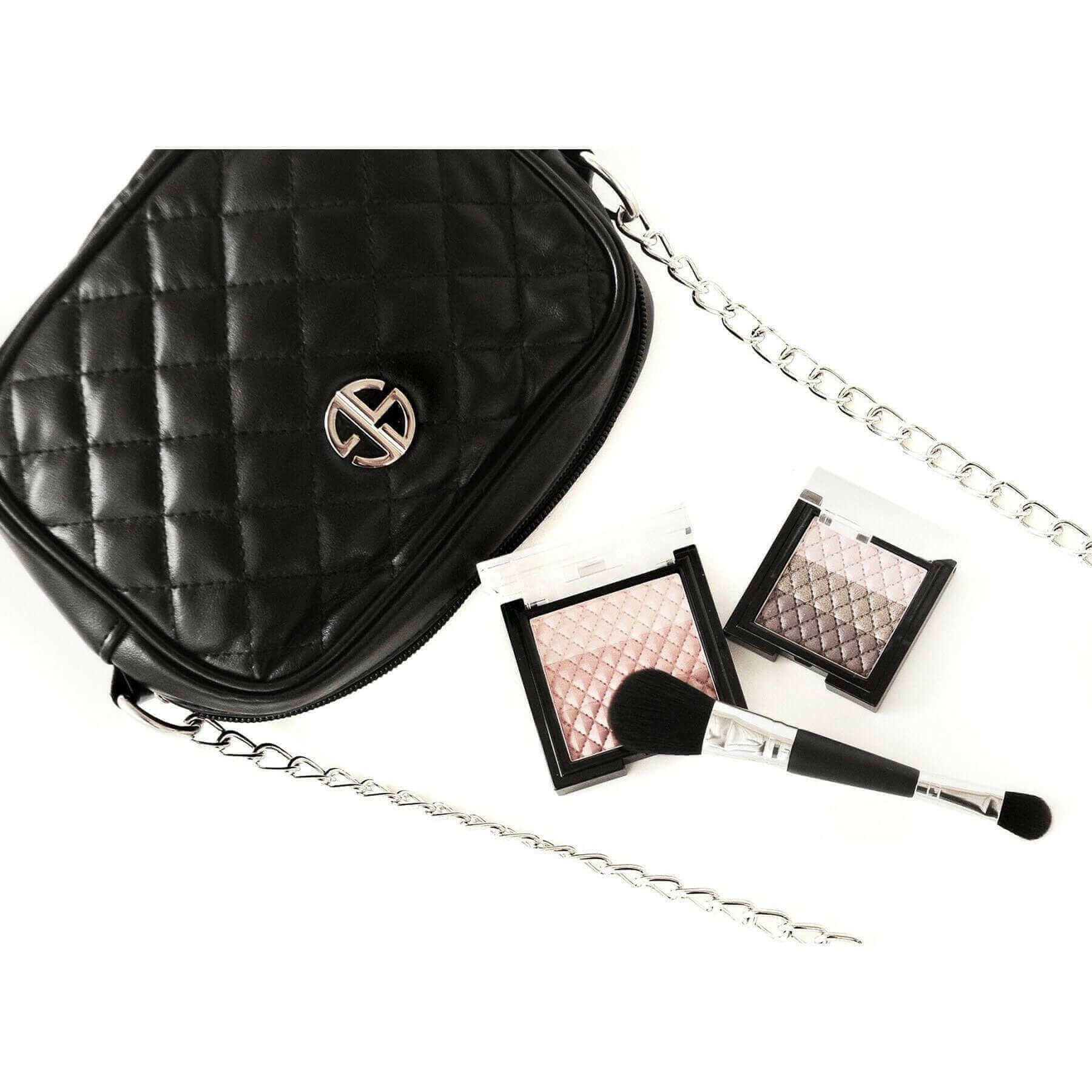 STUDIO GEAR COSMETICS FILLED SIGNATURE SHOULDER BAG.