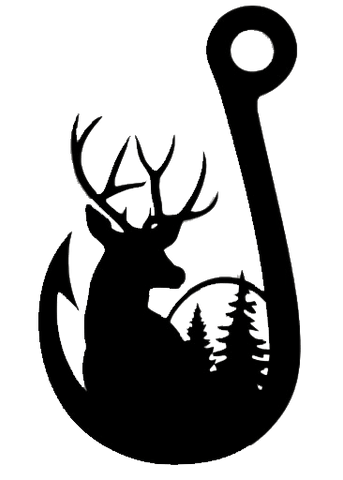 Deer Fishing Hook - Metal Wall Art
