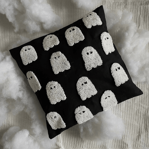 Halloween throw pillow cover, tufted accent pillow.