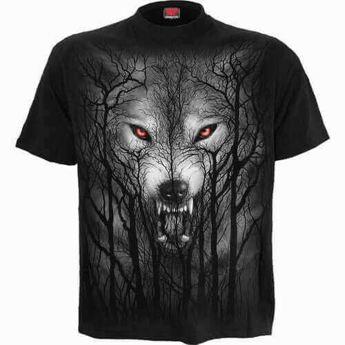 FOREST WOLF - T-Shirt Black.