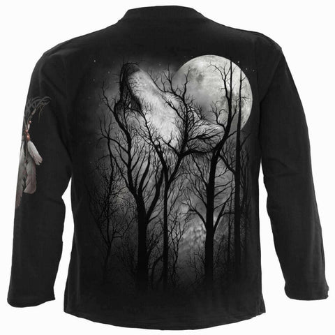 FOREST WOLF - Longsleeve T-Shirt Black.