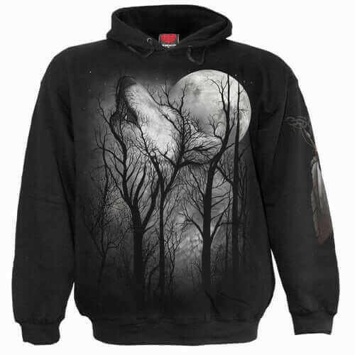 FOREST WOLF - Hoody Black