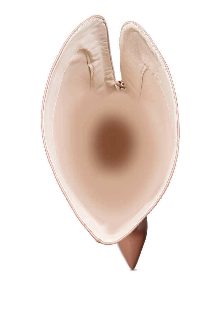 eclectic patent pu long stiletto boots