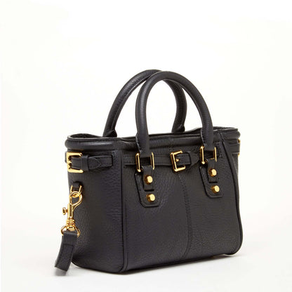 Top Handle Leather Satchel Bag Black Purse Crossbody Bag for Women