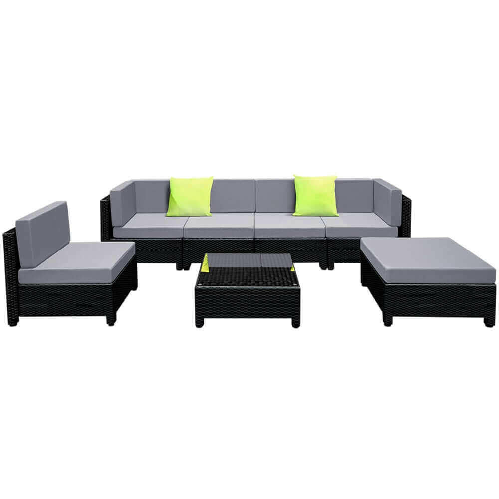 Gardeon 7PC Sofa Set Outdoor Furniture Lounge Setting Wicker Couches.