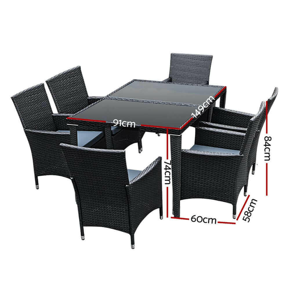 Gardeon Outdoor Furniture 7pcs Dining Set.