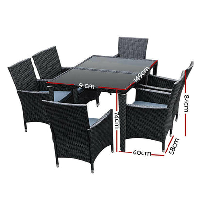 Gardeon Outdoor Furniture 7pcs Dining Set.