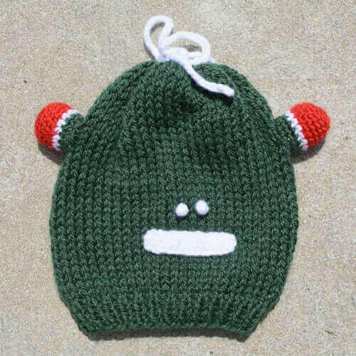 Kids Beanie Hat, Kids Winter Hand-Knitted Wool Frog Animal Theme Hat.