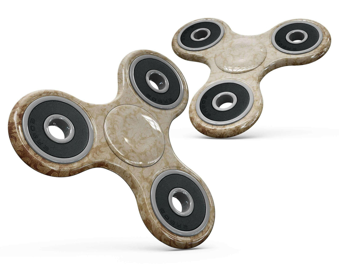 Faded Vintage Orange Rococo Pattern Full-Body Fidget Spinner Skin-Kit
