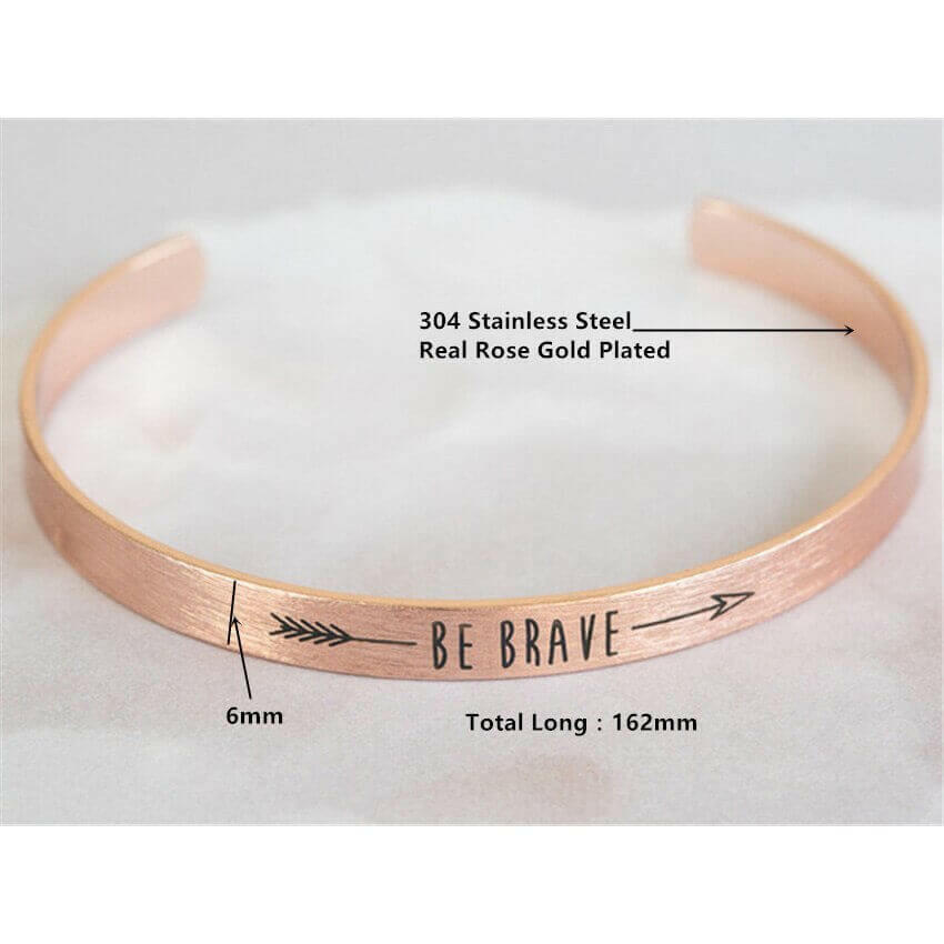 Fashion Stainless Steel Inspirational Be Brave.