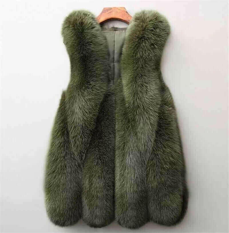 Faux Fur Sleeveless Vest Jacket Autumn Winter Elegant Fashion Vest.