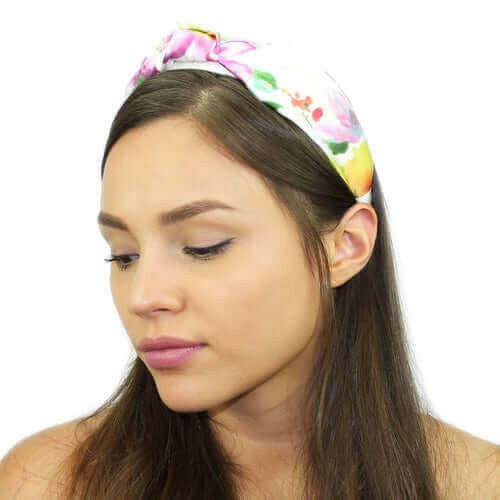 Floral Silk Top Knot Headband.