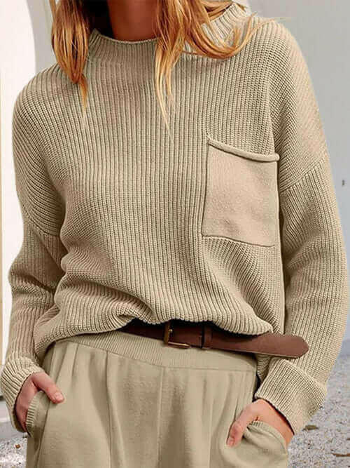 Ribbed Casual Women Winter Sweater