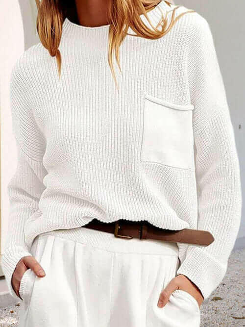 Ribbed Casual Women Winter Sweater