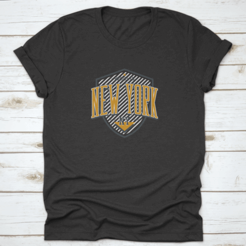 New York, Brooklyn T-Shirt Design With Shield. College League Tee.