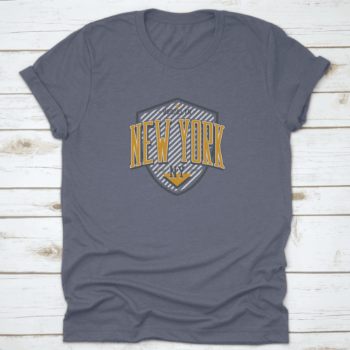 New York, Brooklyn T-Shirt Design With Shield. College League Tee.