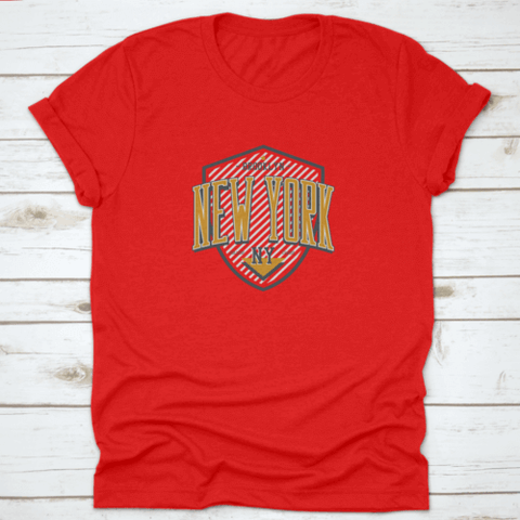 New York, Brooklyn T-Shirt Design With Shield. College League Tee.