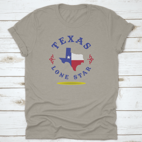 Texas Map With Nickname Lone Star Logo Design Concept.