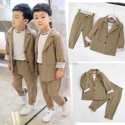 Girls Minority France Formal Wedding Party Suit Boys Blazer+Pants 2Pcs.