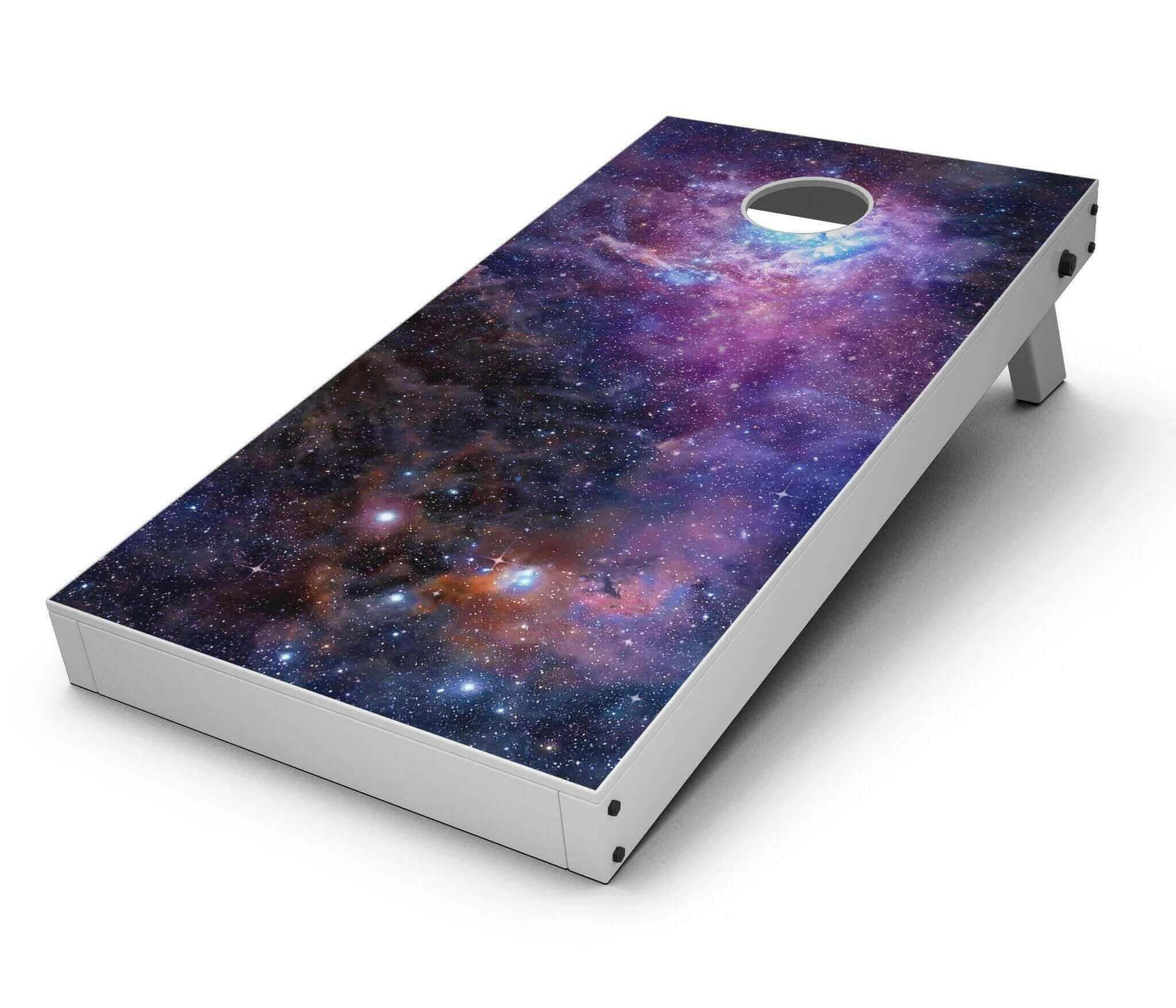 Glowing Deep Space CornHole Board Skin Decal Kit