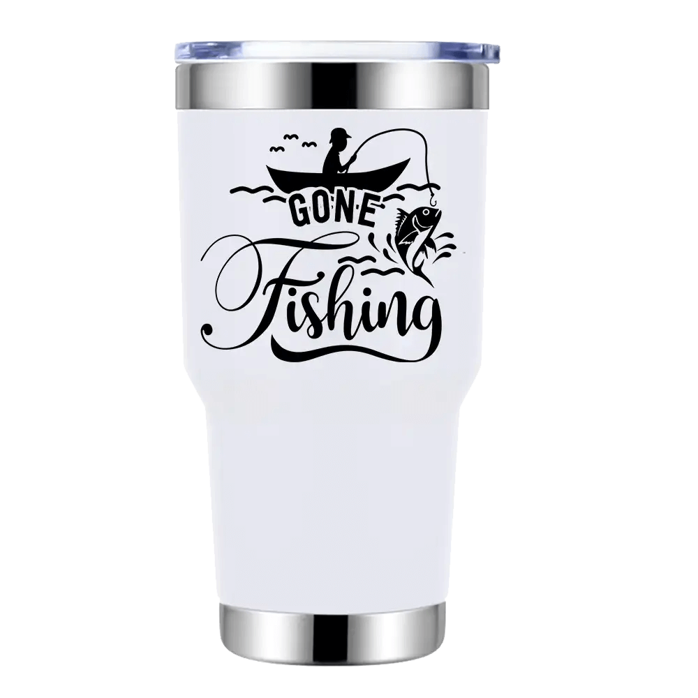 Gone Fishing 30oz Insulated Vacuum Sealed Tumbler