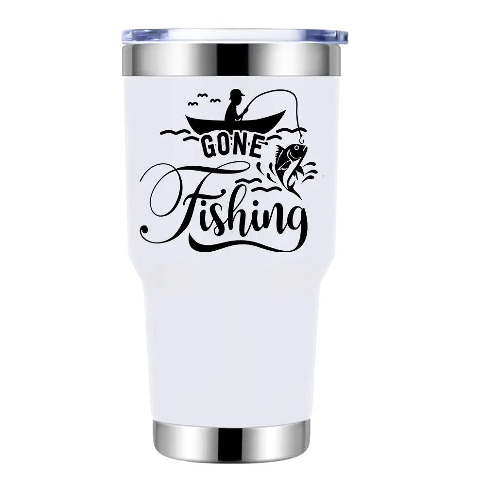 Gone Fishing 30oz Insulated Vacuum Sealed Tumbler.