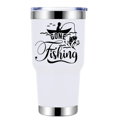 Gone Fishing 30oz Insulated Vacuum Sealed Tumbler.