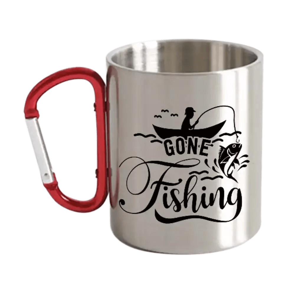 Gone Fishing Carabiner Mug 12oz