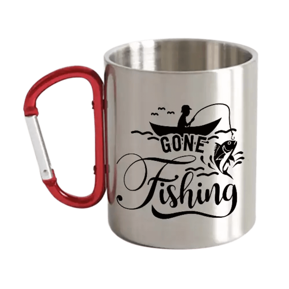 Gone Fishing Carabiner Mug 12oz.