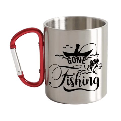 Gone Fishing Carabiner Mug 12oz