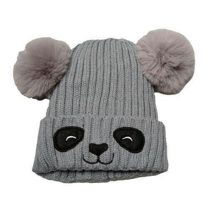 Unisex Cute Panda Cartoon Pattern Knit Winter Beanie For Kids (3-10.