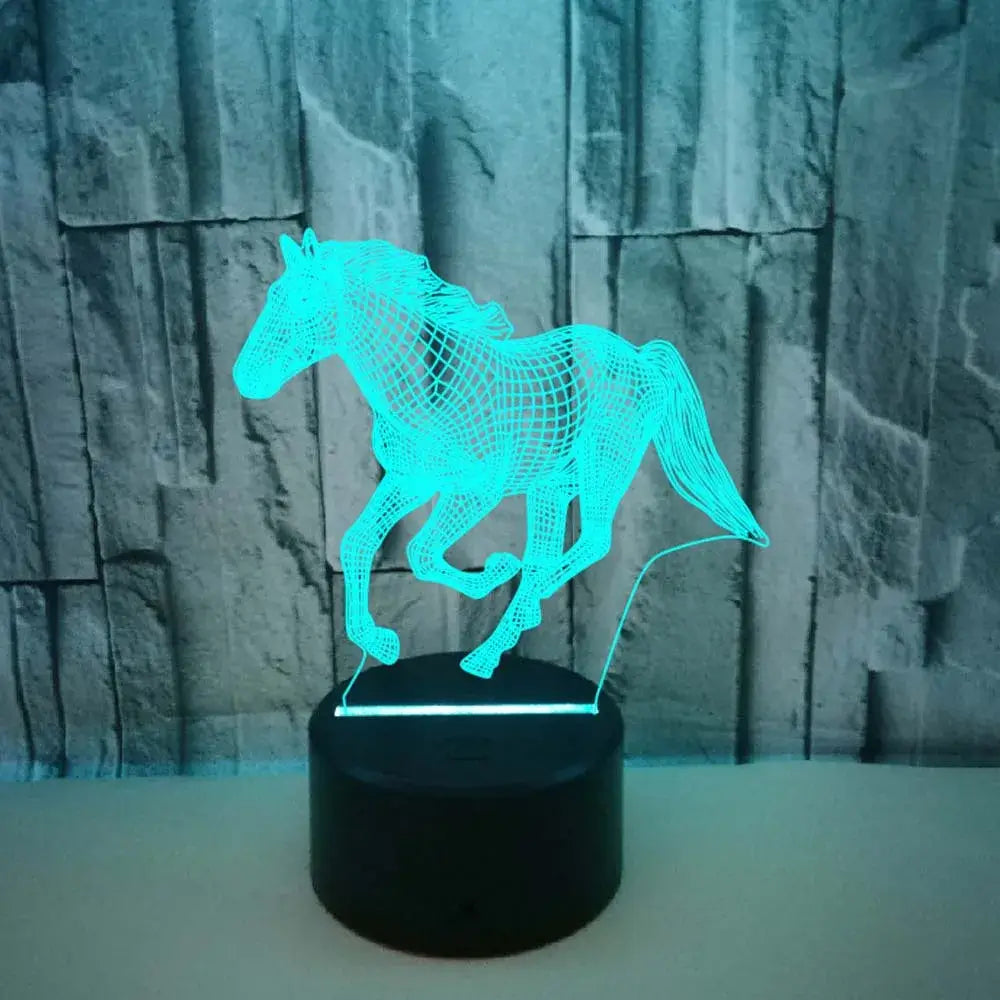 Horse 3D Illusion LED Night Light with Remote