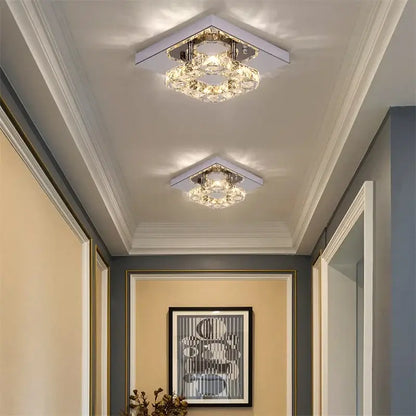 Modern Crystal LED Flush-Mount Ceiling Light