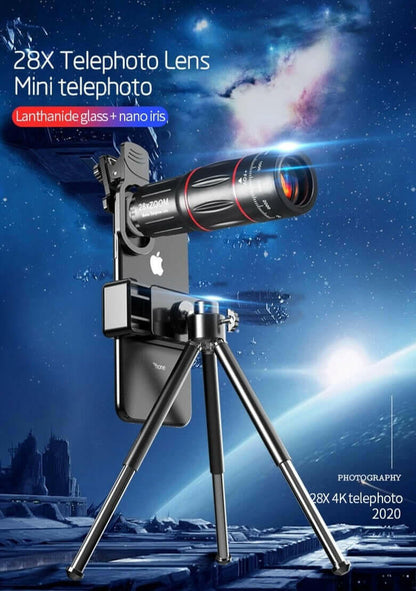 Dragon Bluetooth Ultra HD 28X Zoom Telescope Lens Tripod Kit.