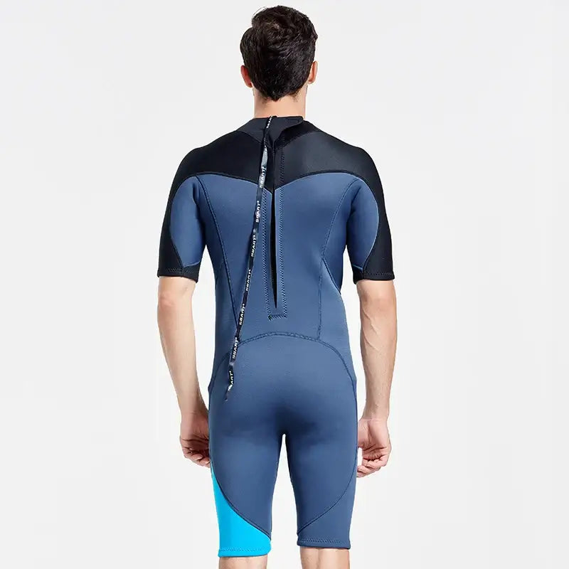 SBART 2mm Neoprene Wetsuit Swimwear Men Short Sleeve Patchwork.