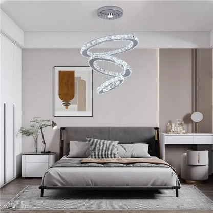 Modern Geometric Crystal LED Pendant Chandelier