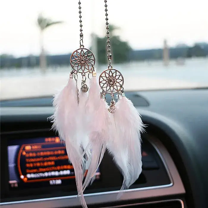Mini Dream Catcher Car Pendant Wind Chimes Feather Decoration Home Decor &amp; Wall Hanging Adornment Handmade Dreamcatcher Gifts