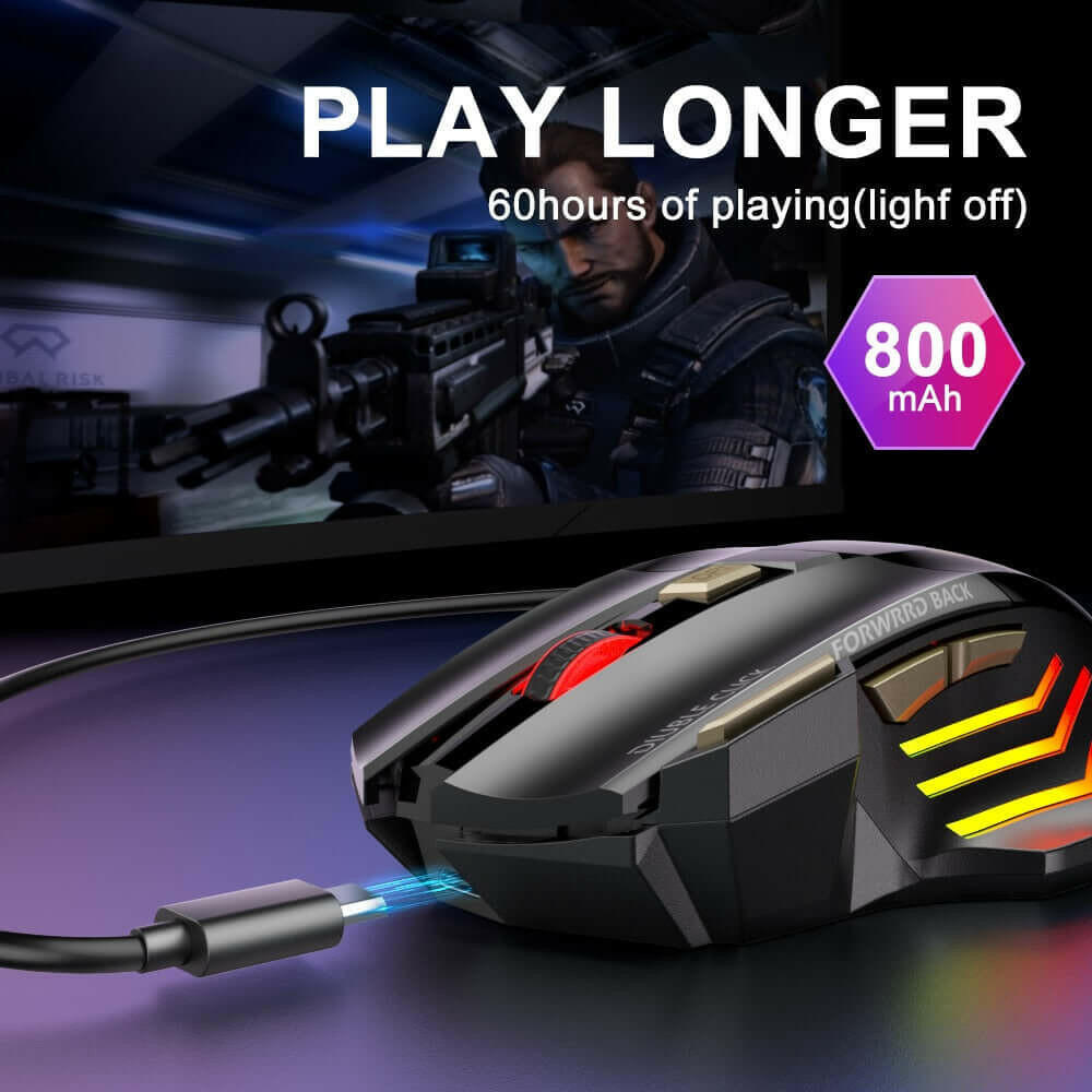 Bluetooth Wireless Silent Ergonomic Gaming Mouse.