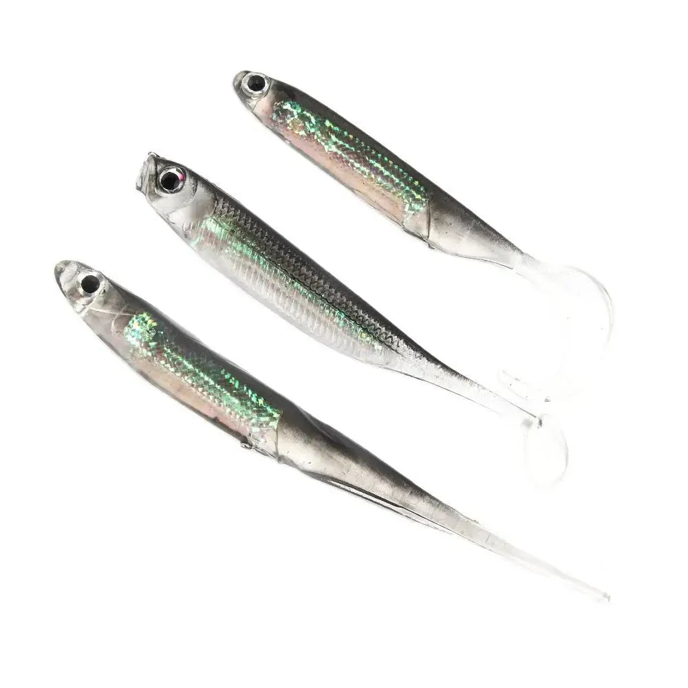5-Pack Soft Fishing Lures with Tail Style Options