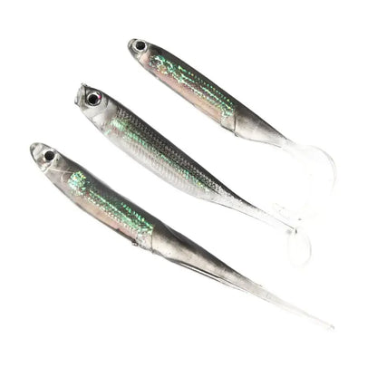 5-Pack Soft Fishing Lures with Tail Style Options