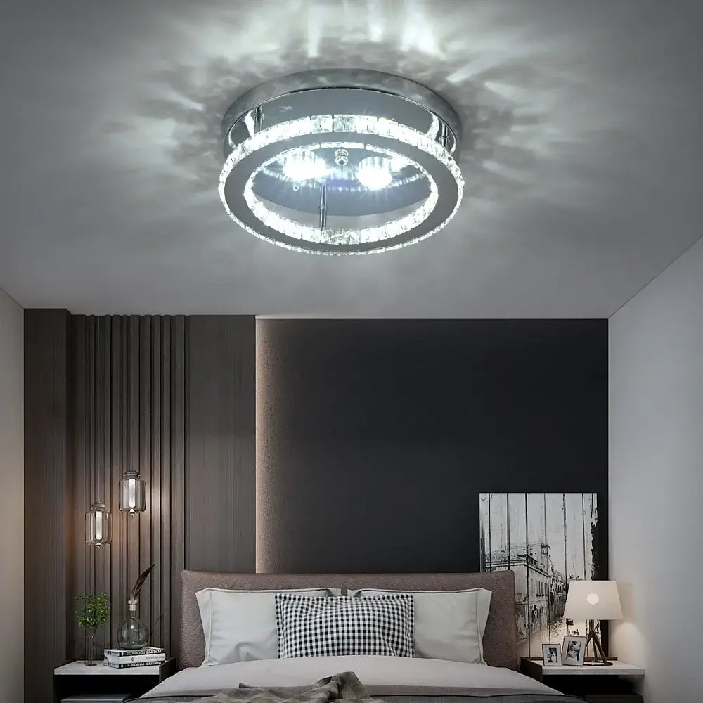 Modern Crystal LED Flush-Mount Ceiling Light