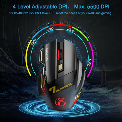 Bluetooth Wireless Silent Ergonomic Gaming Mouse.