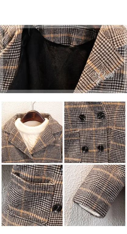 Kids’ Double-Breasted Lapel Coat