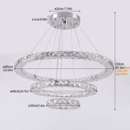 Modern Geometric Crystal LED Pendant Chandelier